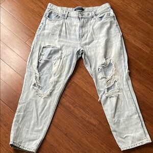 Aeropostale Blue Relaxed Fit Jeans with Distressed Details
